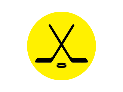 Hockey stick and puck products logo